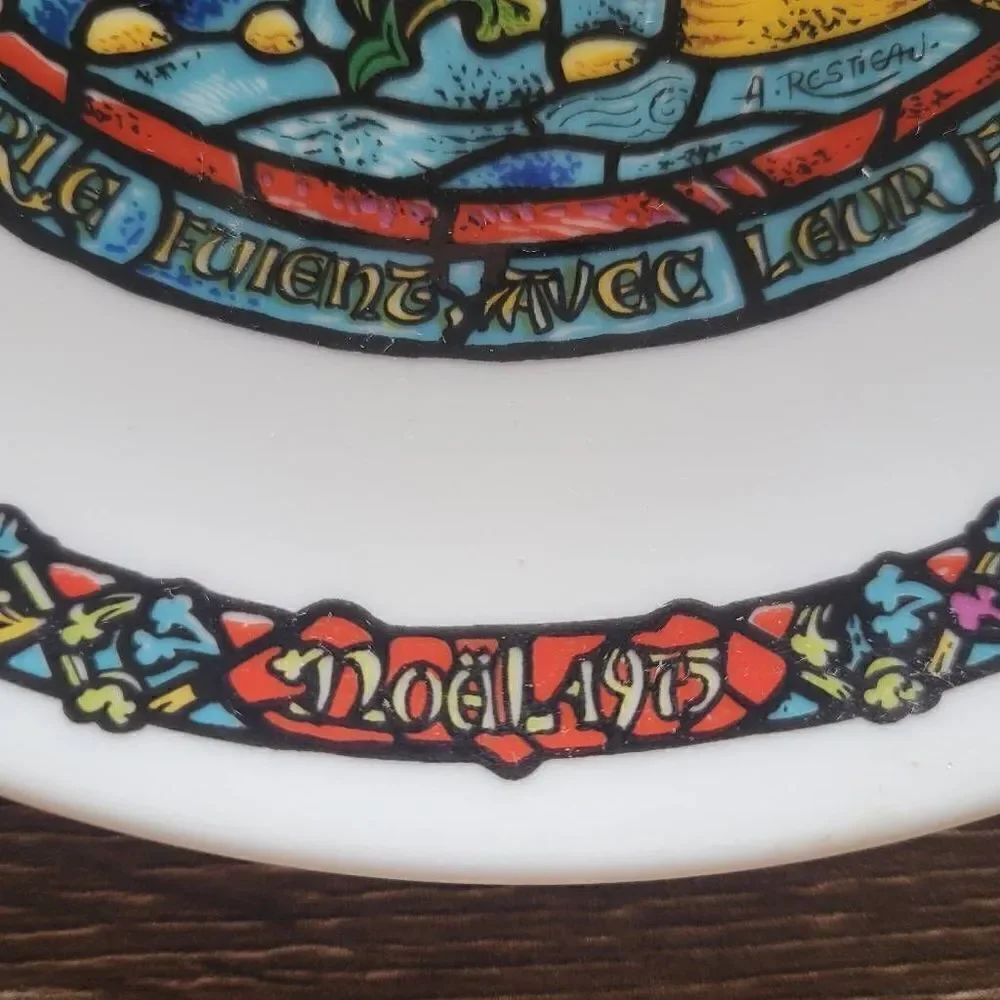 Flight Into Egypt Noel Vitrail Henri D'Arceau Stained Glass Plate Religious